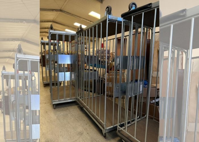 Alquiler de roll container jaula metálica para logística industrial